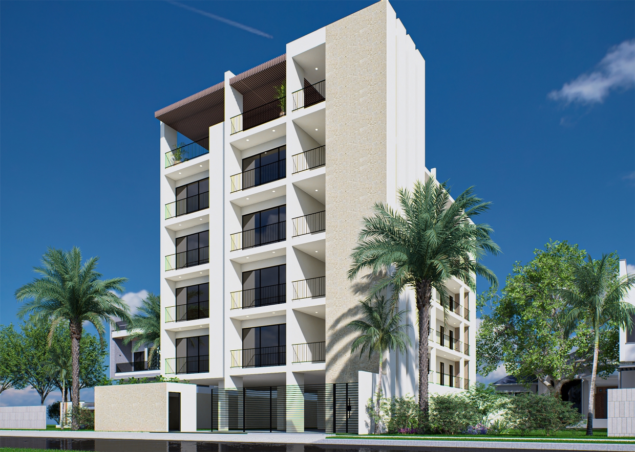 Render fachada Porto Belo Residencial